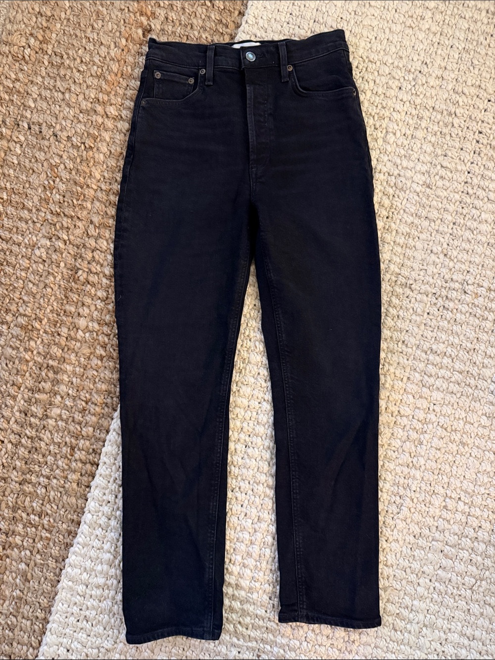 Agolde black jeans in Riley Long size 25
